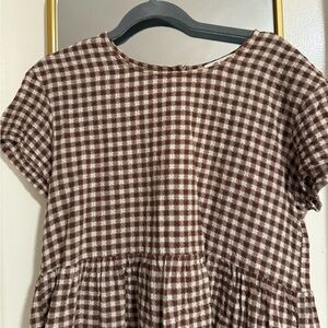 Madewell Gingham Brown and White Checkered
